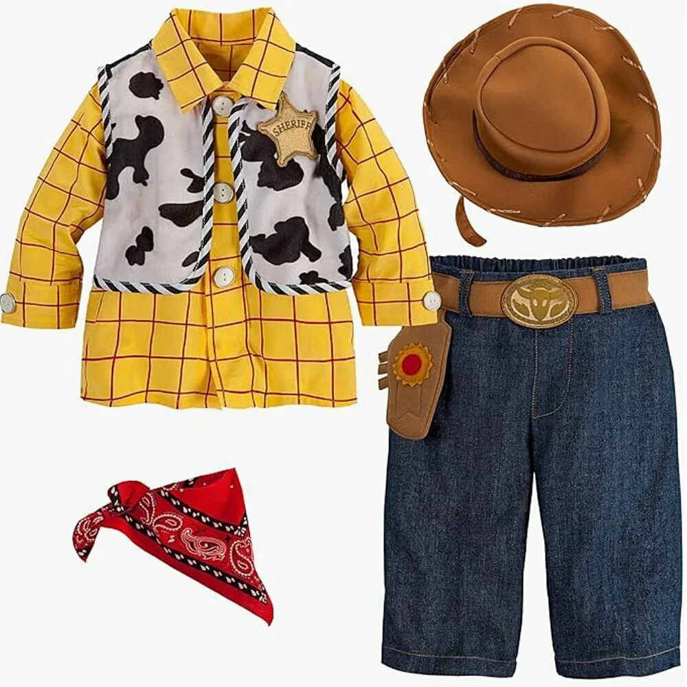 Disney Toy Story Woody Costume Full Set Baby Boy 3m 6m Cowboy Hat Pants Shirt - Picture 1 of 5